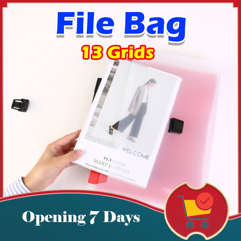 13 Grid A4 Portable File Folder Extension Wallet Bill Receipt Sorting