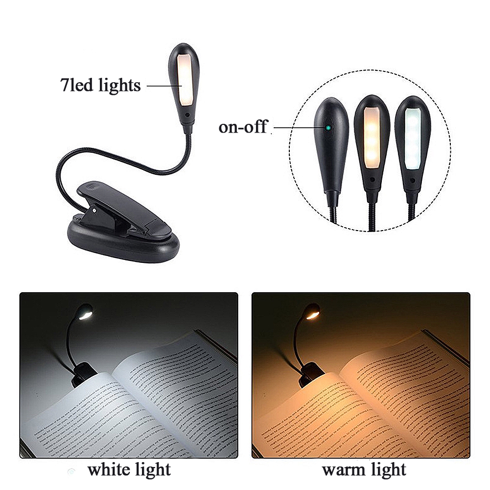 Topelek 4 LED 3 Brightness Modes Clip on Book USB Rechargeable Light Flexible Eye-Care and Portable Music Stand Light for Night Reading in Bed White Energy Class A+ 