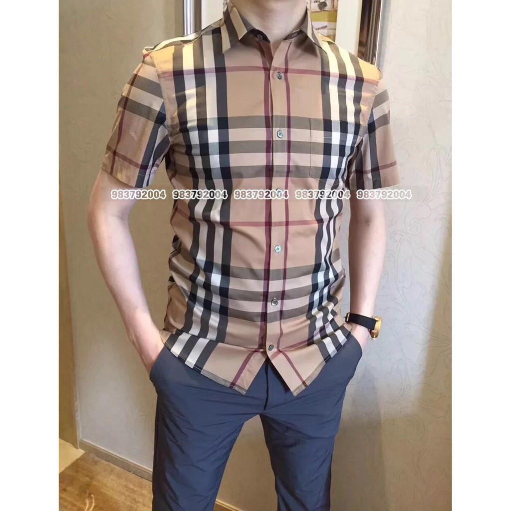 burberry check shirt short sleeve