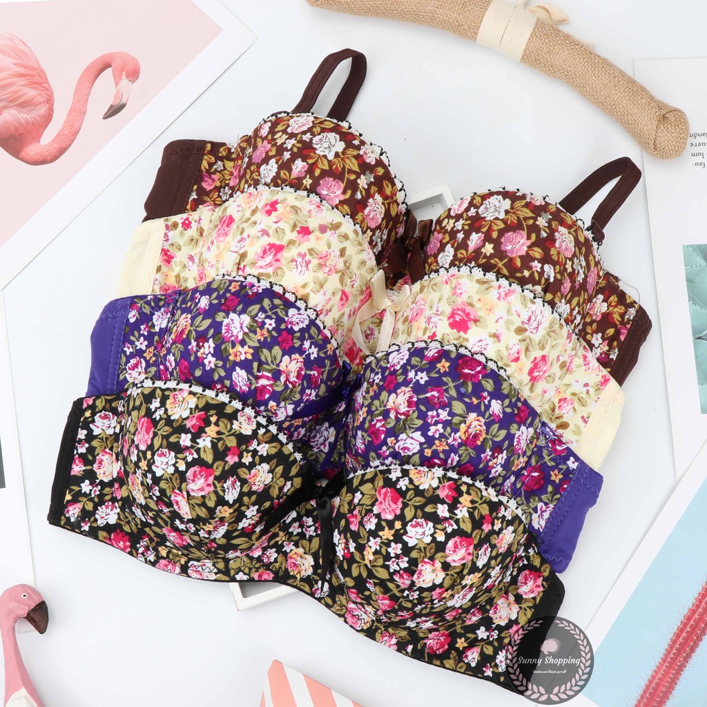 Sunny Cup A Floral Korean bra Size 3236 389 Shopee Philippines