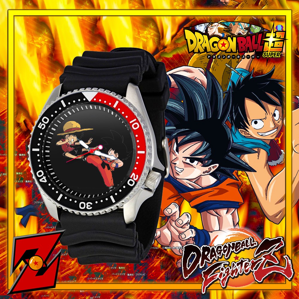 Crossover Goku Luffy Dragon Ball One Piece Funny Anime Watch Shopee Philippines