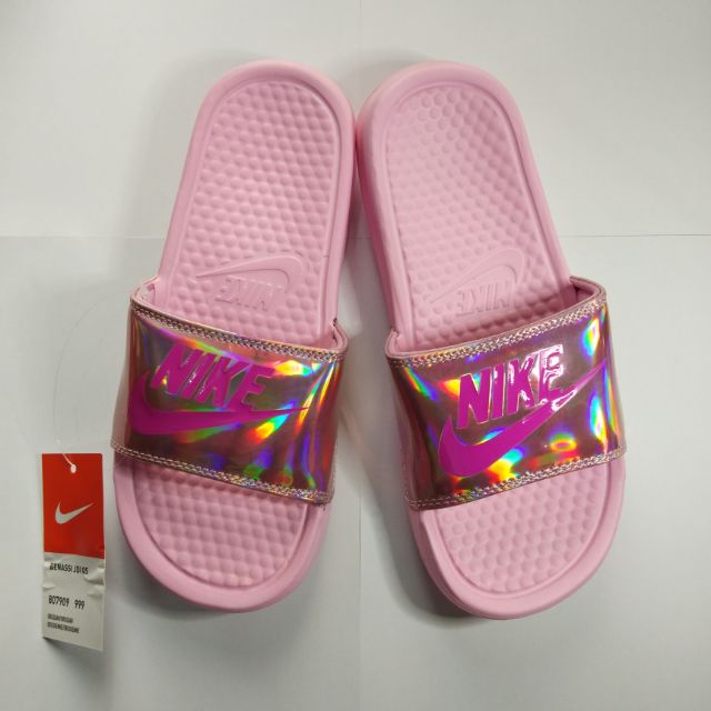 nike benassi pink slides