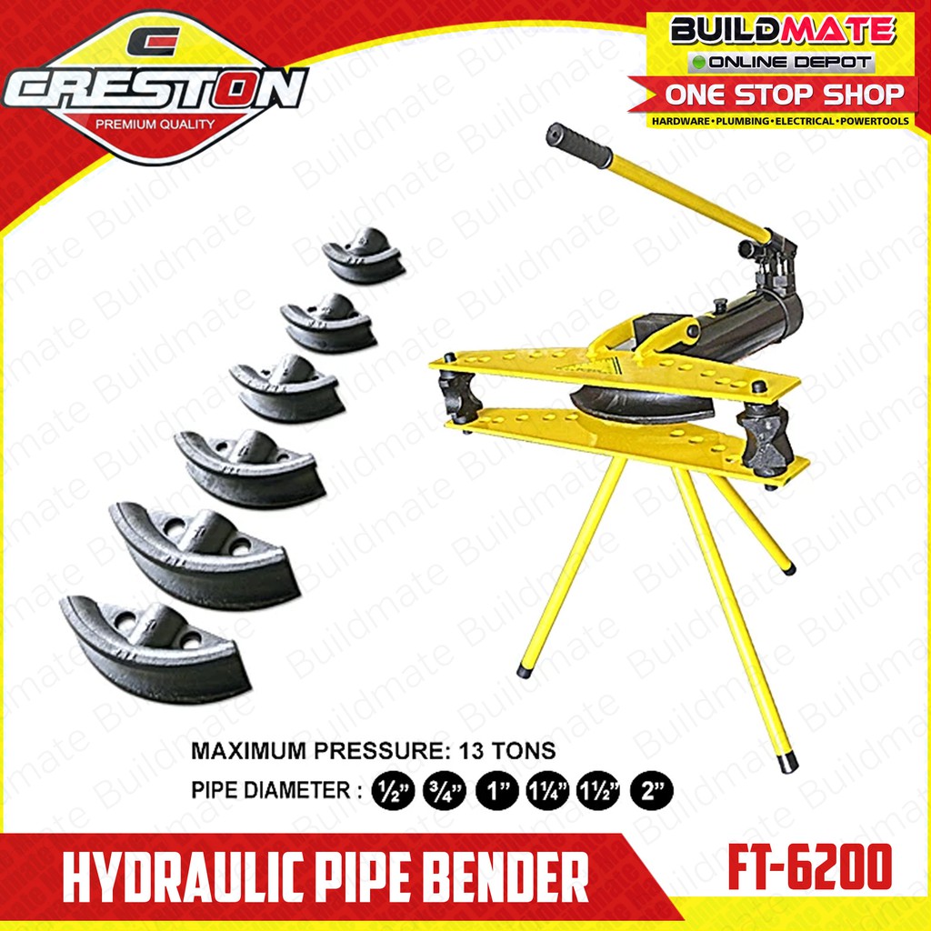 CRESTON Hydraulic Pipe Bender 13 Tons Pressure FT6200 •BUILDMATE