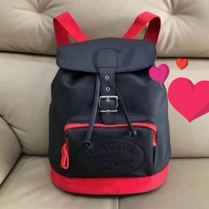 lacoste backpack red