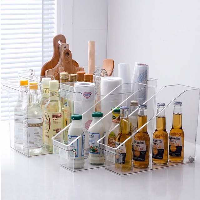 LIVSCAPE Clear Rolling Storage Bin and Pantry Organizer