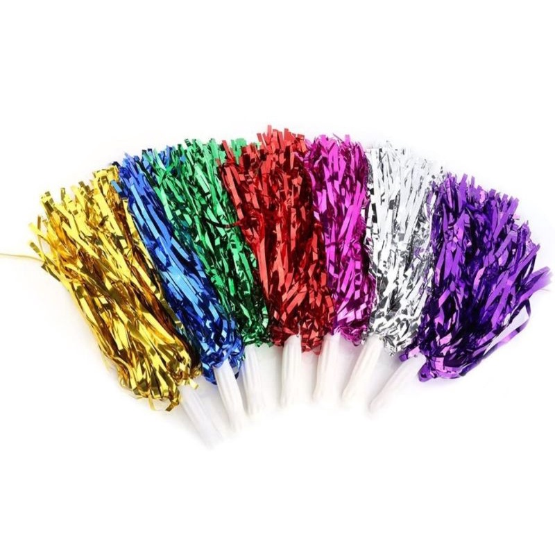 Cheerleading Metallic Foil Pom Poms wt Plastic Handle ( Pair) Shopee