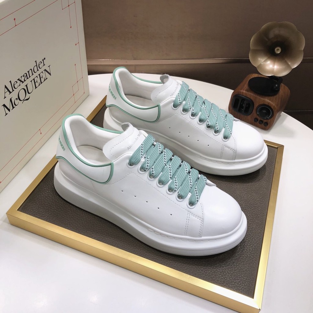 Original Alexander McQueen White Bluegreen Sneaker Shoes For Women and ...