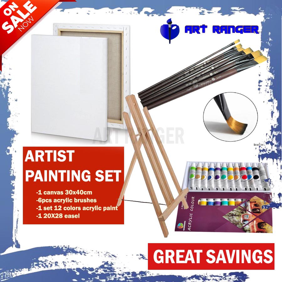 Artist Acrylic Painting Set with easel art set with canvas painting kit