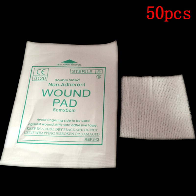 50 pcs/lot Gauze Pad Cotton First Aid Waterproof Wound Dressing Sterile