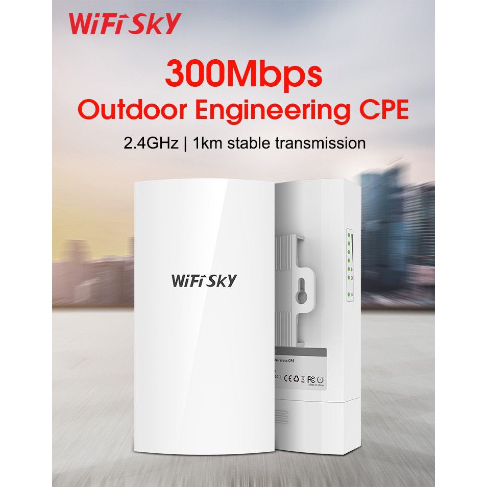 Wifi Sky Ws B210 Wireless Outdoor Cpe Ap 1km Long Range 2 4ghz 300mbs 5dbi Antenna Shopee Philippines