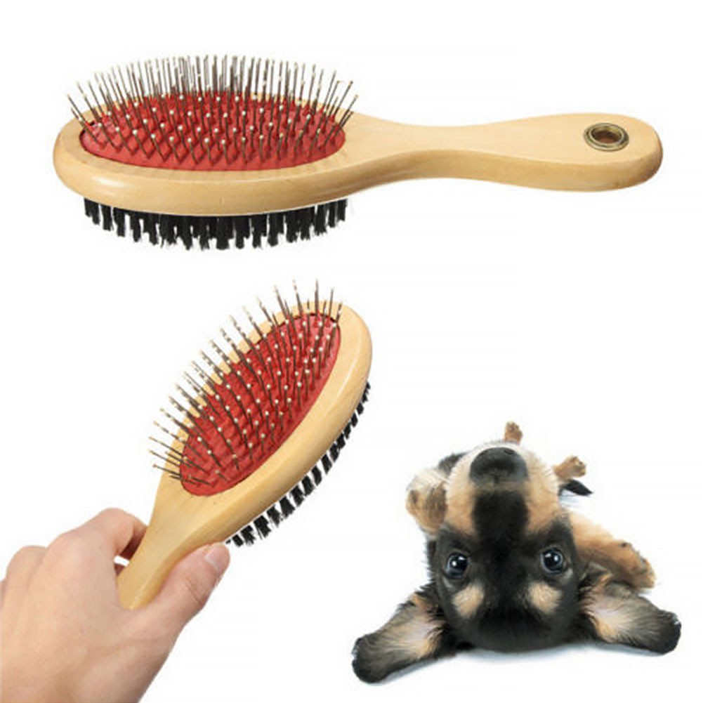 Pets Cats Dogs Double Sided Grooming Brush Silicone Pink/Blue
