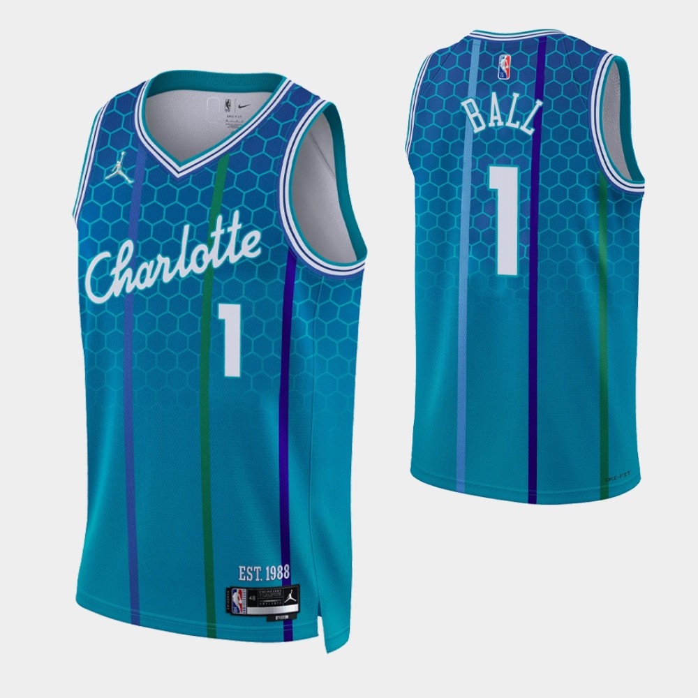 Charlotte Hornets #1 LaMelo Ball 2022-23 City Edition Blue Jersey ...