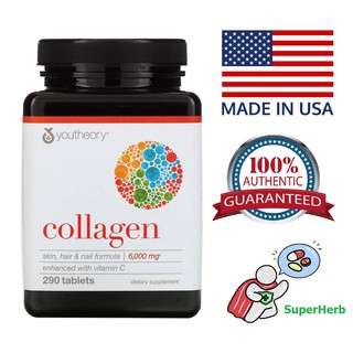 Youtheory, Collagen, 6,000 mg, 60, 120, 160 & 290 Tablets