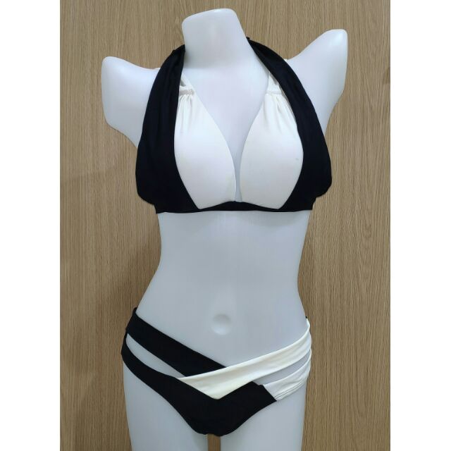 black and white swimsuit