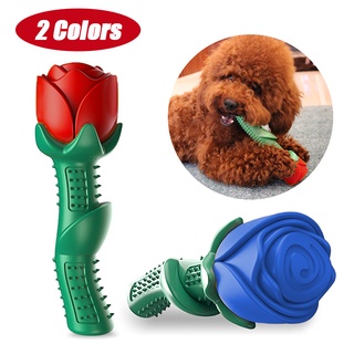 Pet Toy Rose Shaped Dog Chewing Molar Stick Cleaning Toothbrush