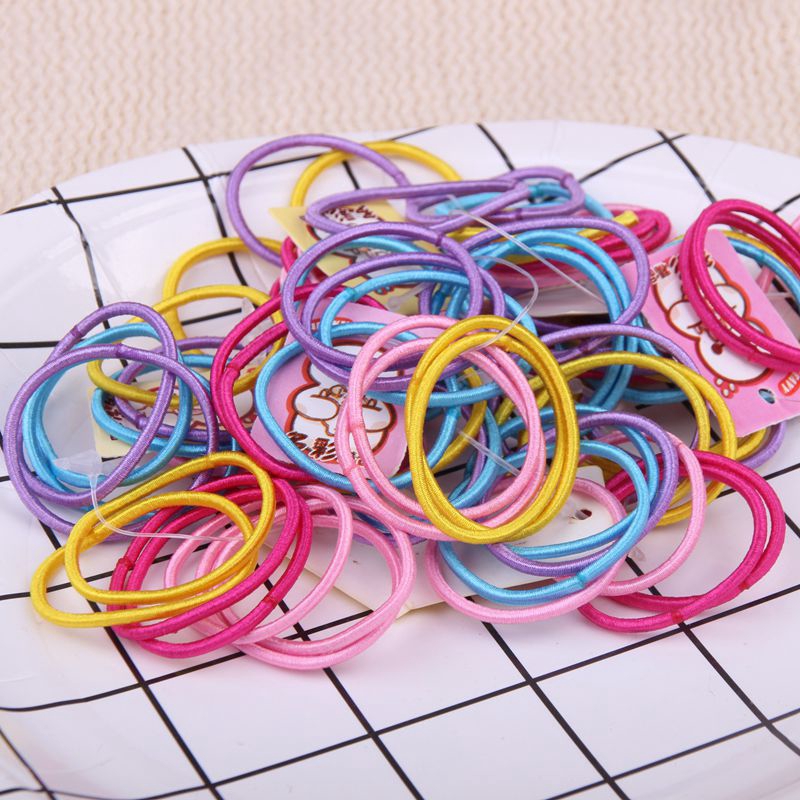 10 100 Pcs Candy Color Rubber Elastic Hair Rope For Girls Hair