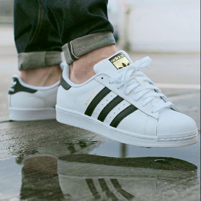 adidas superstar white black