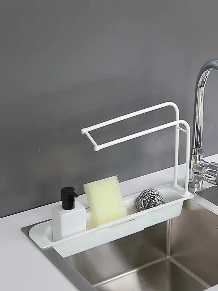 telescopic sink drain rack