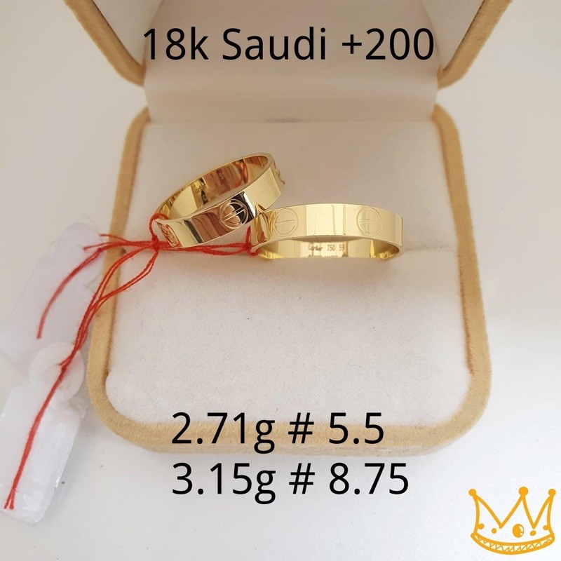 18k Gold Wedding Ring Pair Cartier Inspired Best Seller Shopee Philippines