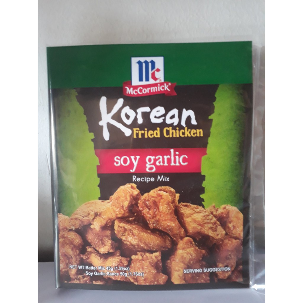 McCormick Korean Fried Chicken Soy Garlic Batter Mix 45g Soy Garlic Sauce 50g presyo ₱61