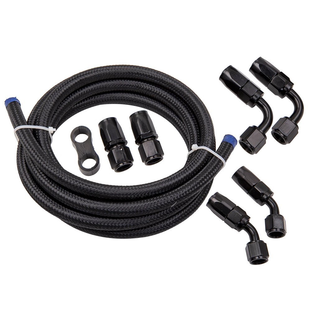 Braided Fuel Line 3/8 10ft 6AN Oil Gas Fuel Hose End Fitting Separator Clamp Kit TXjg Shopee
