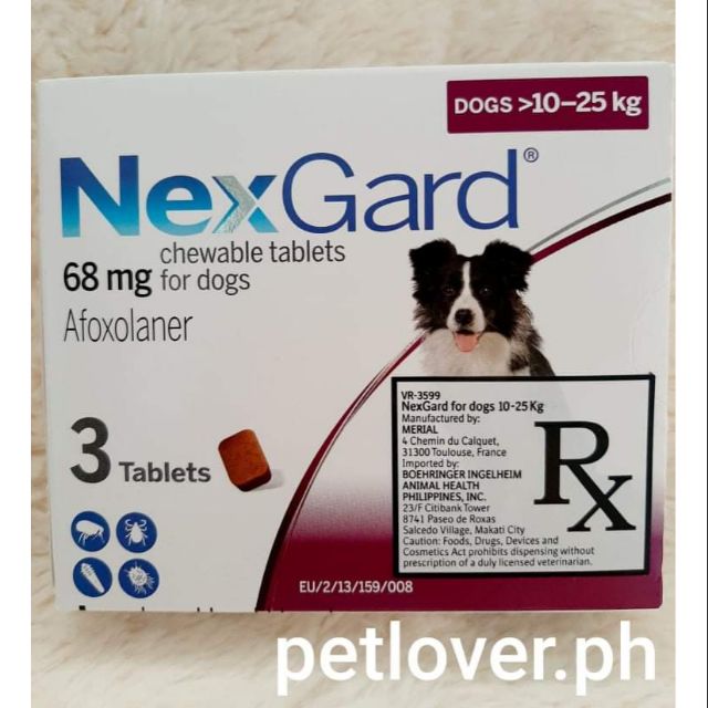 NEXGARD CHEWABLE TABLETS (Large) (10-25kg) | Shopee Philippines