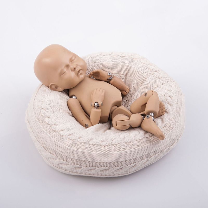 newborn baby posing beanbag