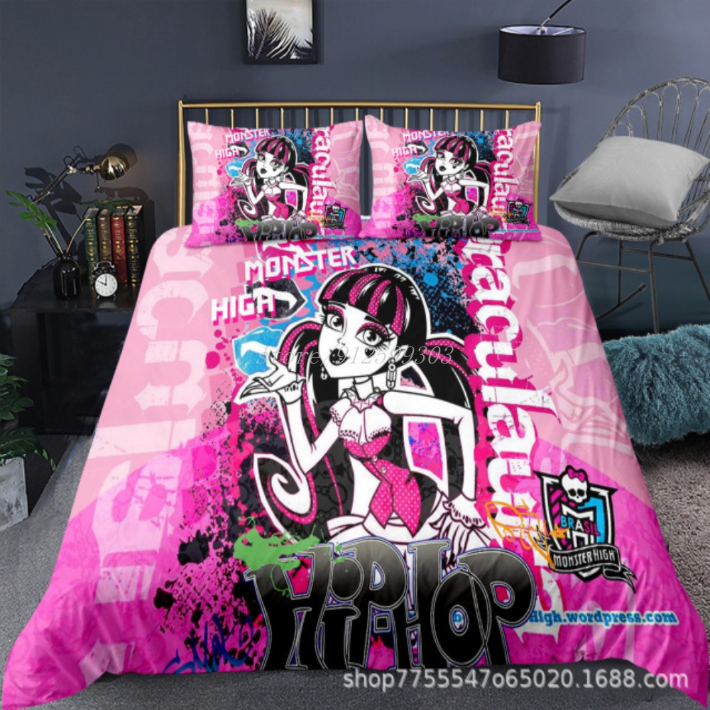 Monster High Bedding Set Single Twin Full Queen King Size Anime Bed Set