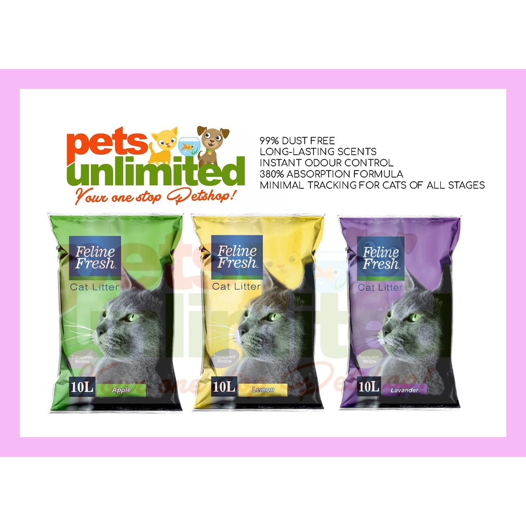 Feline Fresh Cat Litter Sand 5L (Apple, Lemon and Lavender) Shopee