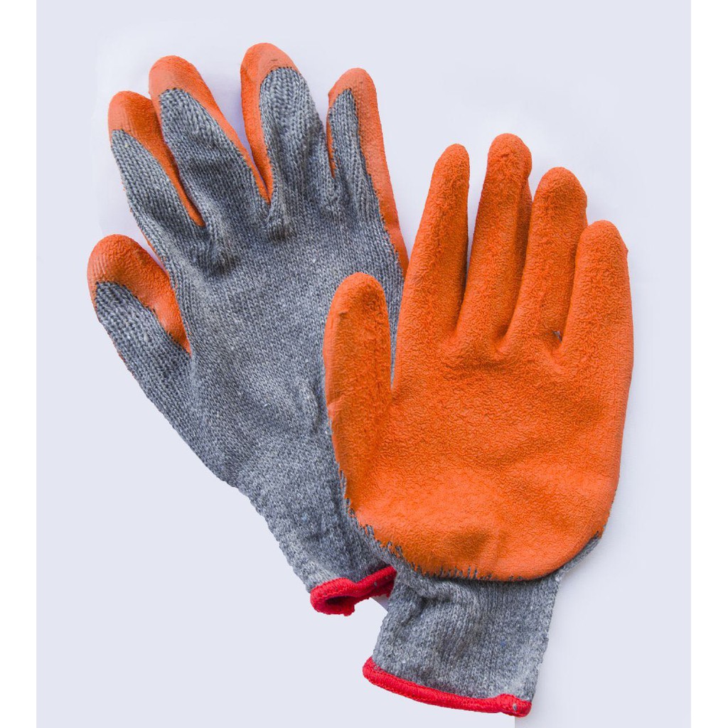 orange gloves