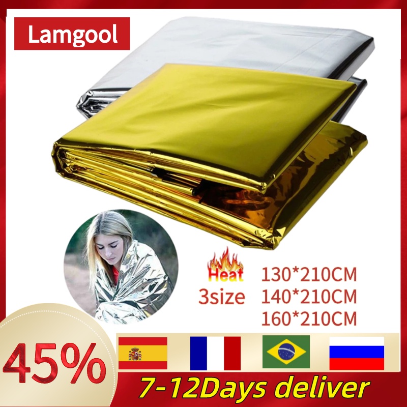 Emergency Blanket Outdoor Survive First Aid Military Rescue Kit Windproof Waterproof Foil 6787