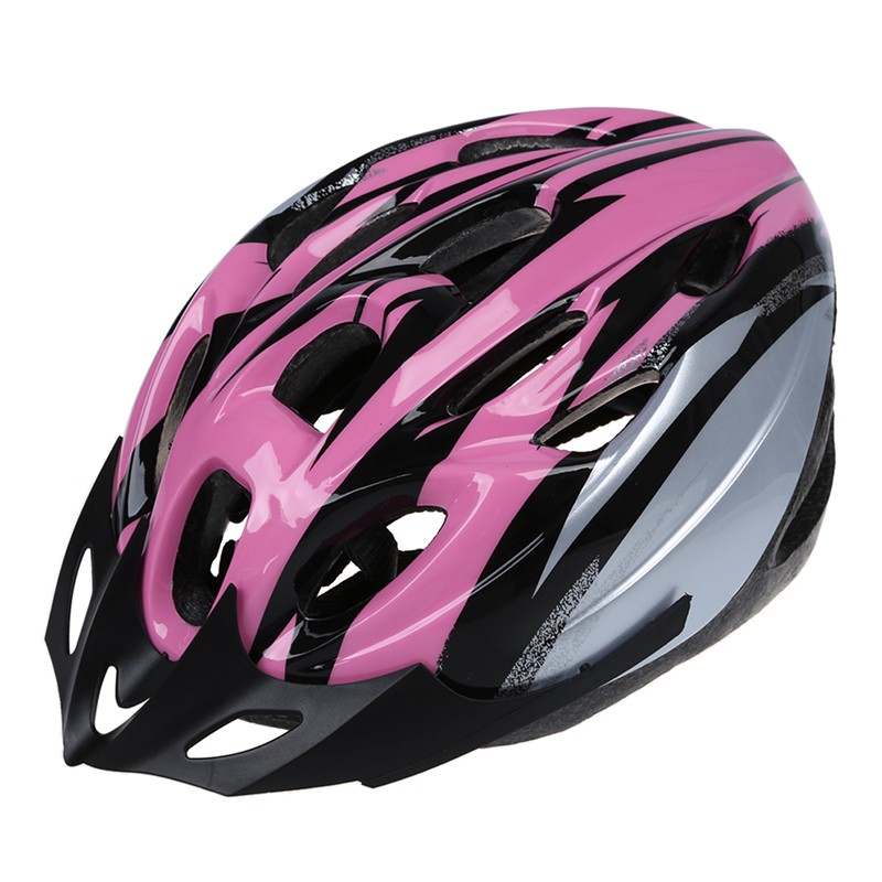 pink cycling helmet