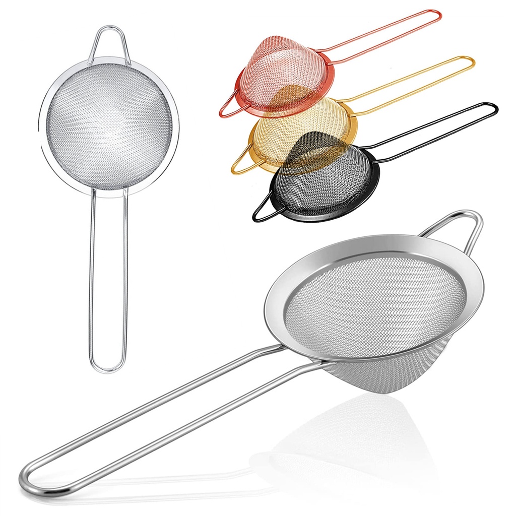 304 Stainless Steel Mesh Strainer Fine Tea Strainer with Long Handle Colanders Mesh Strainers
