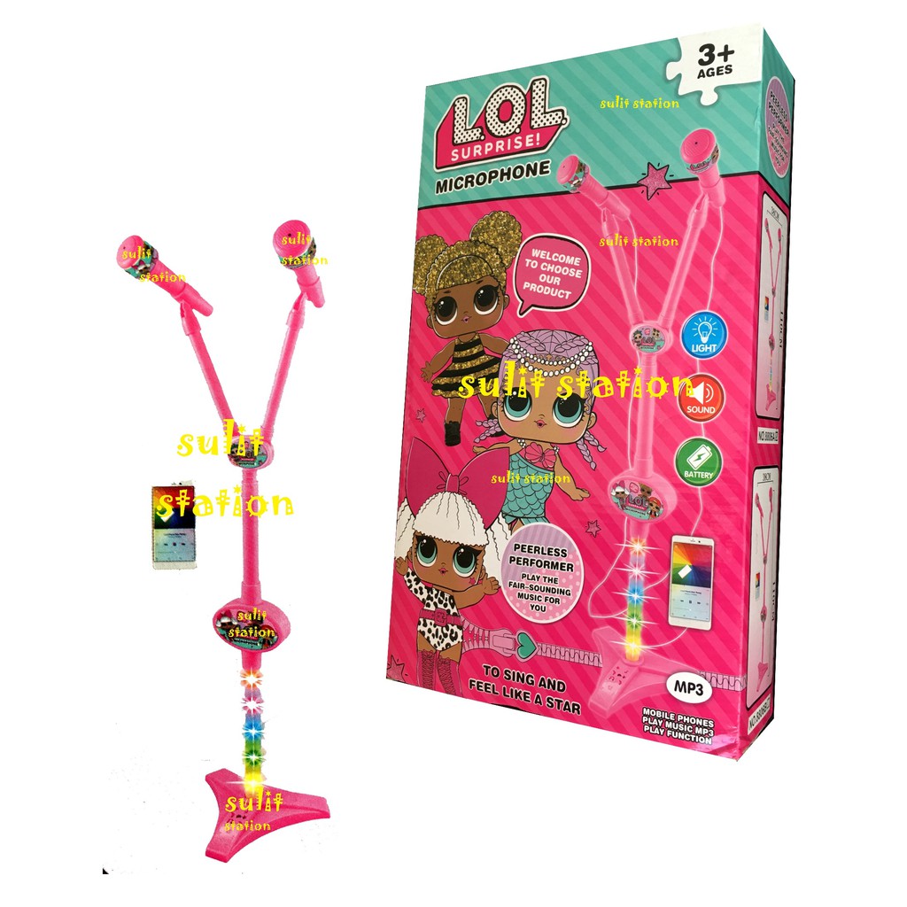 Lol Surprise Girls Double Dual Lighted Musical Microphone Mic With