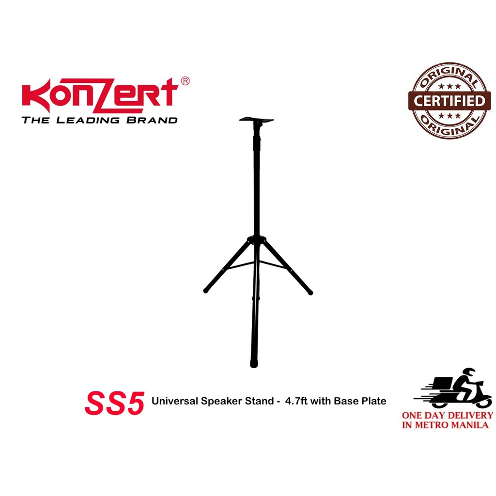Konzert SS5 Universal Speaker Stand 4.7ft with Base Plate (15Kg Max