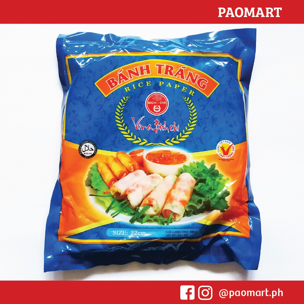 Bich Chi Rice Paper Fresh and Fried Spring Rolls 22 cm 400g | Shopee ...