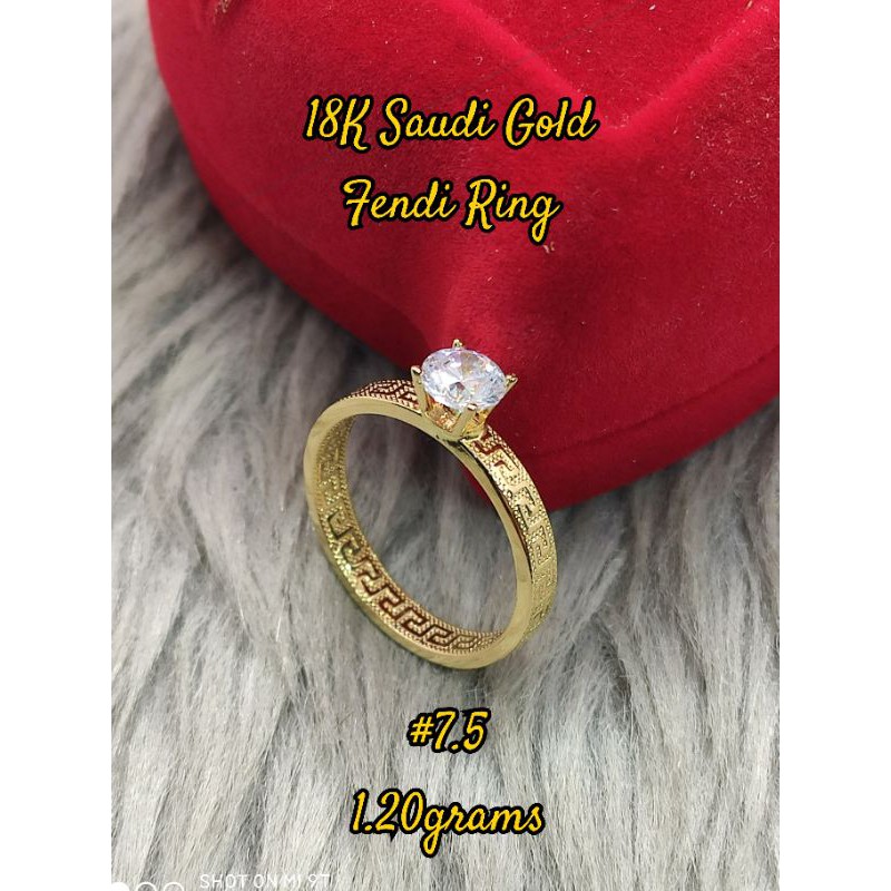 ☑️COD 18K SAUDI GOLD FENDI RING | Shopee Philippines