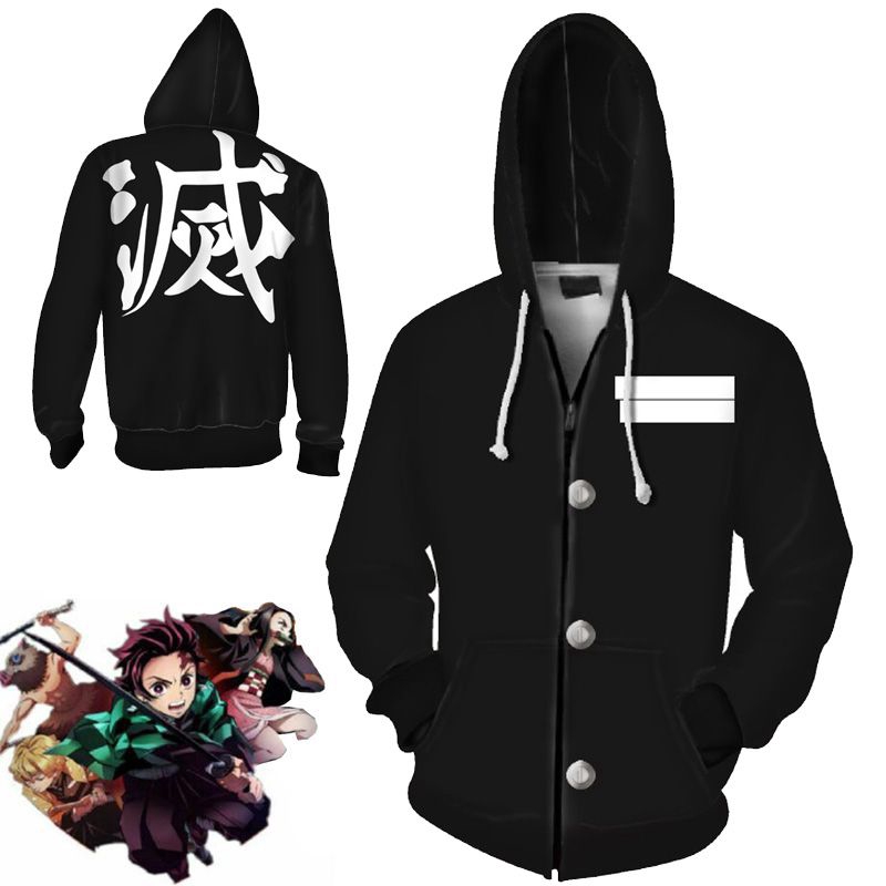 Anime Demon Slayer Kimetsu No Yaiba Zipper Hoodies Zipper Jacket Long Sleeve Cosplay Costume Shopee Philippines