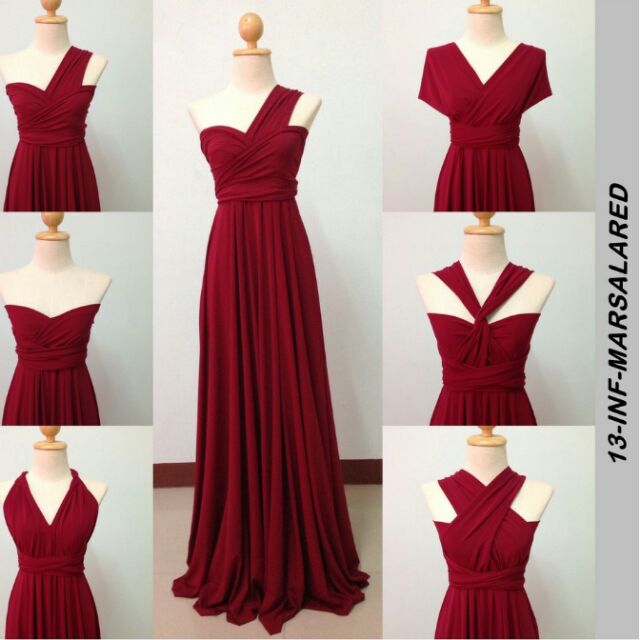 Marsala Red Infinity Dress | Shopee 
