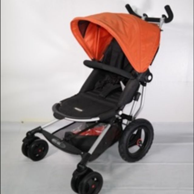 orange baby stroller