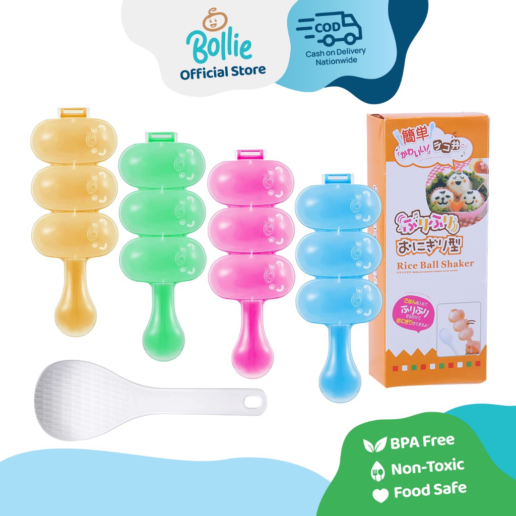 Bollie Baby Rice Ball Maker Shaker with Mini Rice Paddle