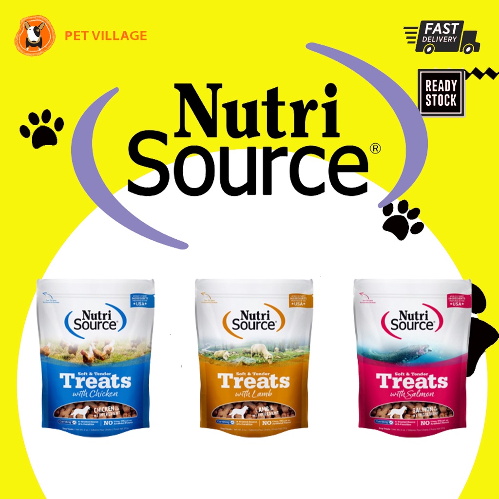 NUTRI SOURCE Soft & Tender Healthy Dog Treats Chicken/Lamb/Salmon 170g ...