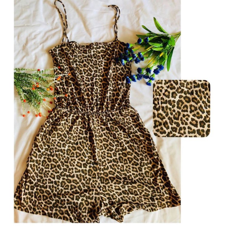 cheetah print romper h&m