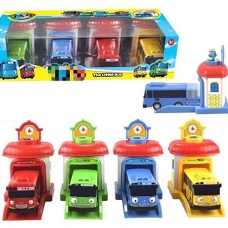【Ready Stock]﹍✴Onhand The Little Toy Bus Garage Push and Go Parking Stations 4 in 1 Toy Set Tiktok T
