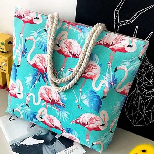 A001 Korean tote bag fashion canvas tote bag printed shoulder bag for