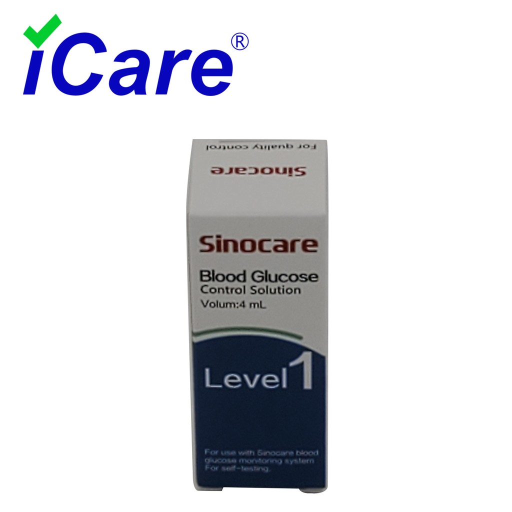 Sinocare Blood Glucose Control Solution Level 1 for Safe Accu Glucose Meter 4ml Shopee Philippines