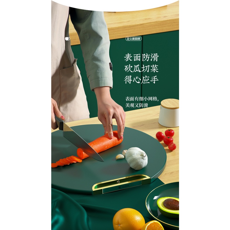 HIJAU Cutting Board Sultan Round Green Emerald Cutting Board Sultan Premium PE Anti Fungus And
