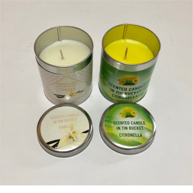 Scented Citronella / Vanilla Candle in (Tall) Tin Can Shopee Philippines