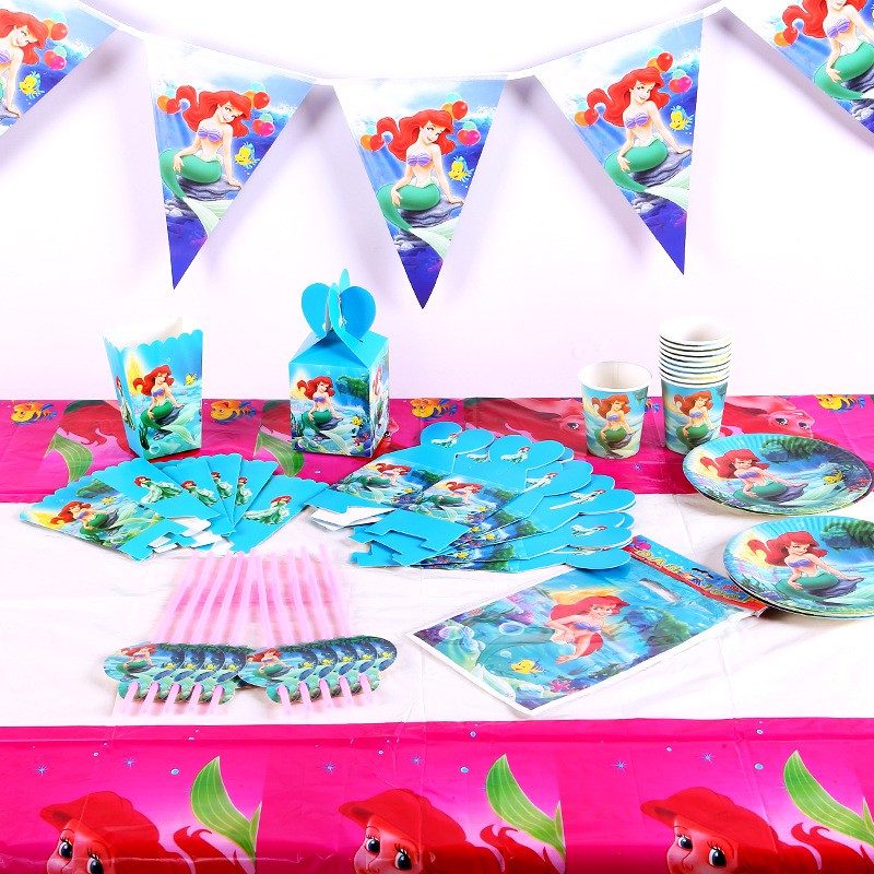 Romantic Little Mermaid Party Tableware Set Mermaid Decoration Girls Birthday Party Kids Favors Festival Gifts Child Toys Disposable Cup Plate Napkin Tablecloth Straw Banner Party Supplies Shopee Philippines - roblox kids birthday party supplies decoration plates 10x