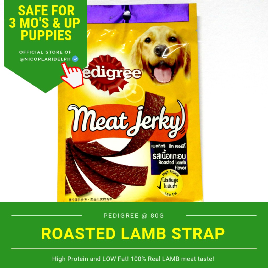 Pedigree Meat Jerky Roasted Lamb Flavor Made with Real Meat and Soft